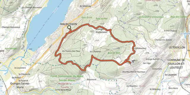 The Fort Saint-Antoine track on the IGN map