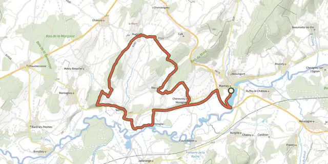 The La Pierre qui Vire - n° 19 track on the IGN map
