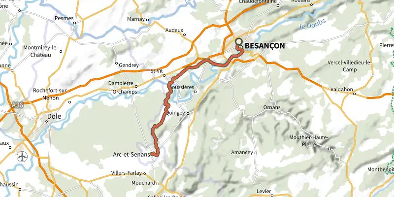 Map of the En sel(le) pour la Saline ! track on OpenTopoMap, with the start and numbered waypoints