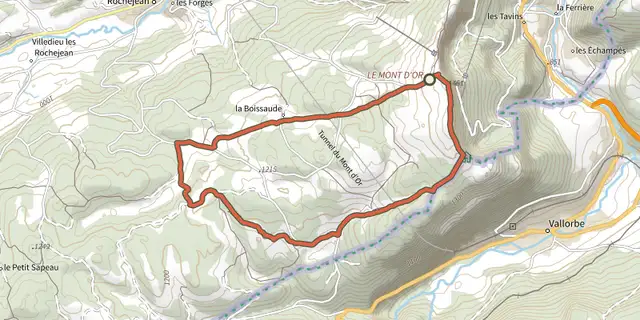 The Randonnée des Chalets track on the IGN map