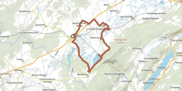 The Ça Frasne pour moi / Au cœur des zones humides track on the IGN map