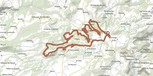 Tracé de À double Sancey sur le Plan IGN