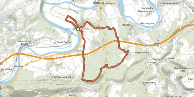 Tracé de De la Goulisse au Fays sur le Plan IGN