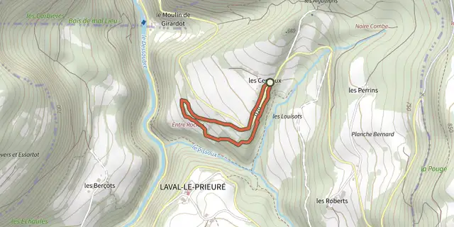 The Mur-Mur(es) de pierres track on the IGN map