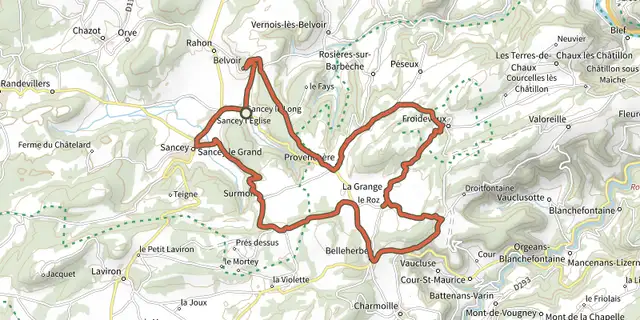 The Sainte Jeanne-Antide et la révolution track on the IGN map