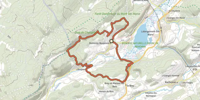 Tracé de Belvédère des 2 Lacs - n° 12 sur le Plan IGN