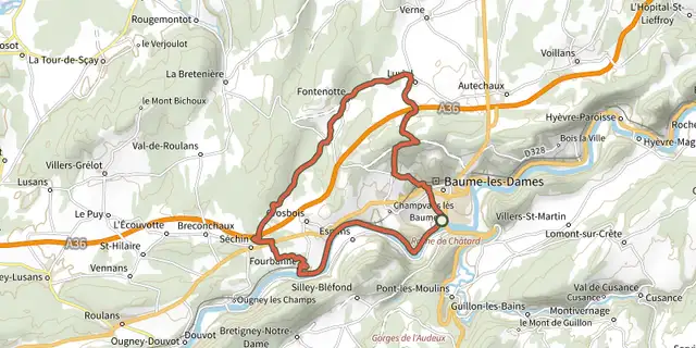 The Luxiol - n° 67 track on the IGN map
