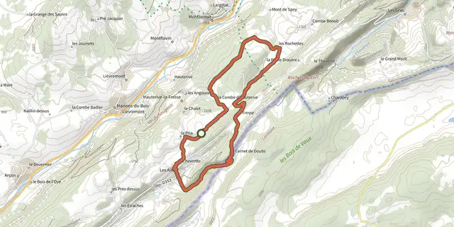The Crêtes franco-suisses - n° 35 track on the IGN map