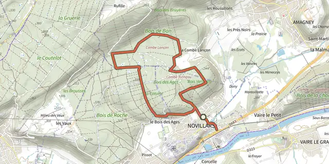 Tracé de Bois des Ages - n° 23 sur le Plan IGN