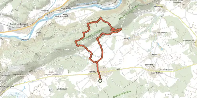 The Mont de la Côte - n° 20 track on the IGN map