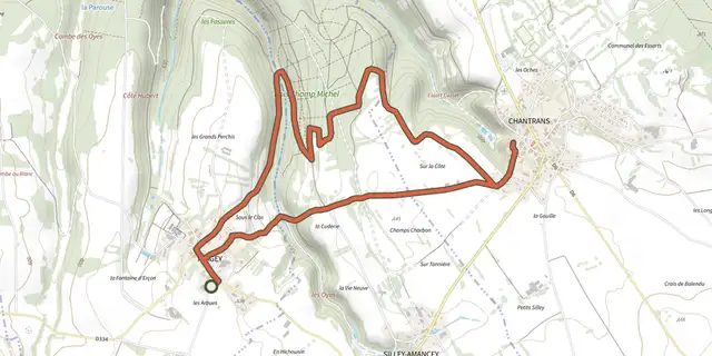 The Sentier Courbet 3 : Sur les pas du peintre paysan track on the IGN map