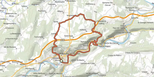 The Étang de Verne - n° 69 track on the IGN map