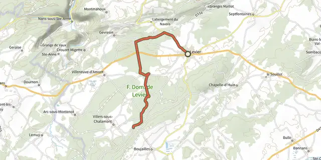 Tracé de Balade sur la Route des Sapins sur le Plan IGN