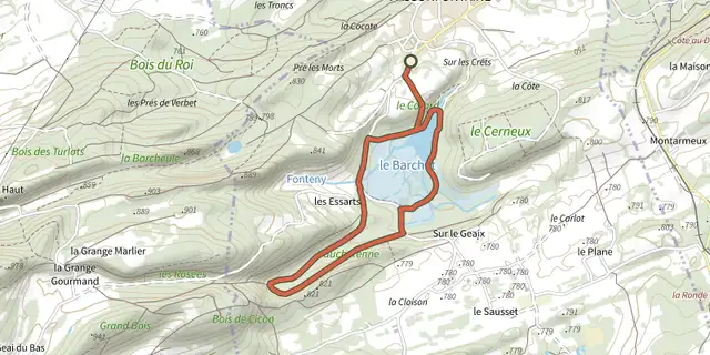 Tracé de Le Barchet sur le Plan IGN