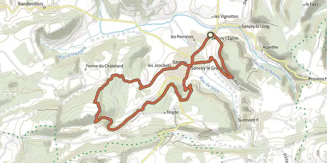 The Belvédère du Dard track on the IGN map