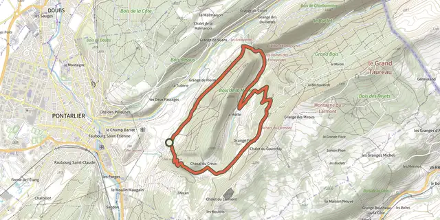 Tracé de La Combe du Creux sur le Plan IGN