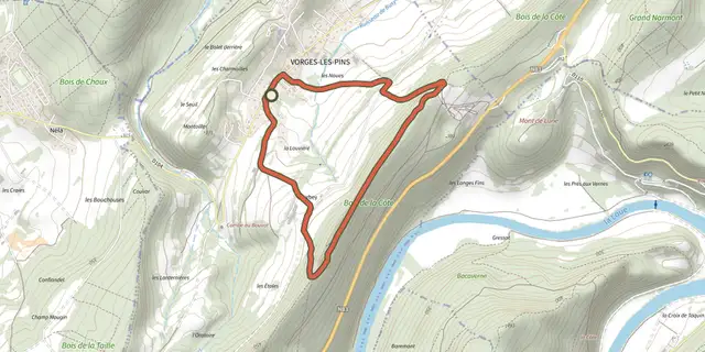 Tracé de Les Crêtes sur le Plan IGN