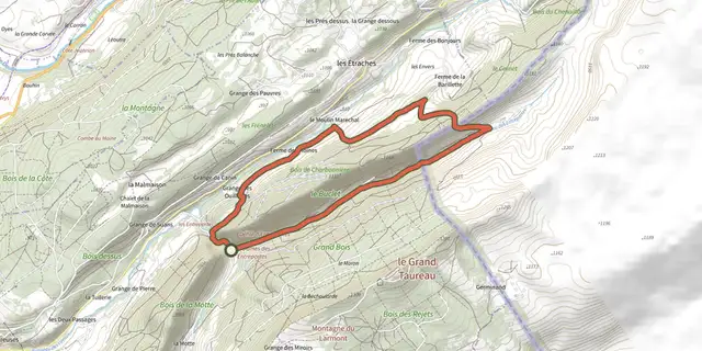 The Chemin des Contrebandiers track on the IGN map