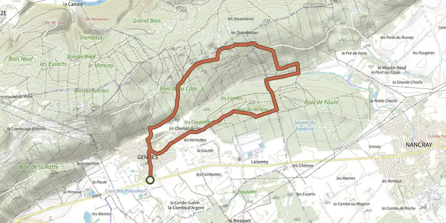The Tour des Landes track on the IGN map