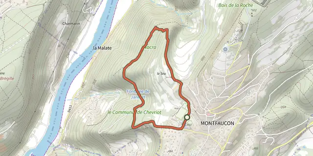 The Nacra track on the IGN map