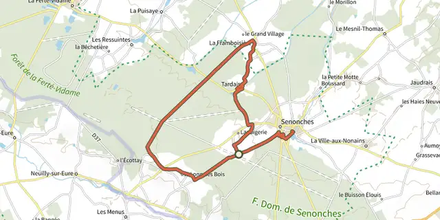The Chemin des louvetiers - boucle n°8 track on the IGN map