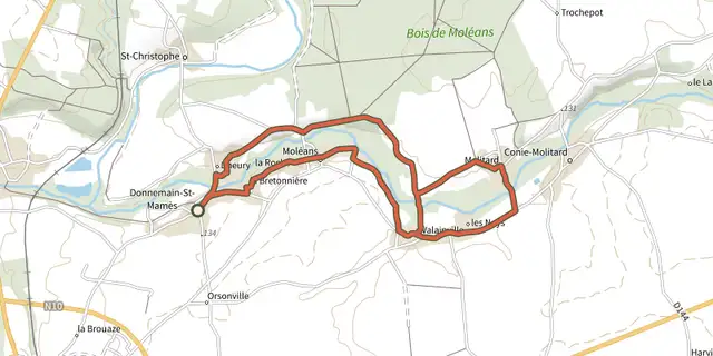 The Les rouches de la Conie - boucle n°22 track on the IGN map