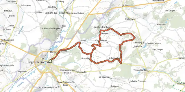 The Ozée, les vallons des Noyers - boucle n°16 track on the IGN map