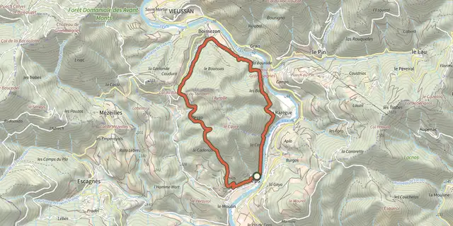 The L'Ayrolle track on the IGN map
