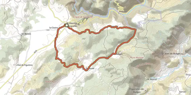 Tracé de Combe des Natges sur le Plan IGN