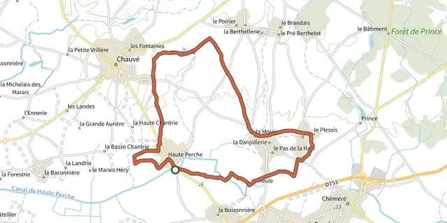Tracé de Circuit de Haute-Perche sur le Plan IGN