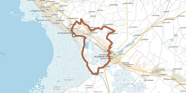 The Chemins Naturels "La Baie" par parcelles track on the IGN map