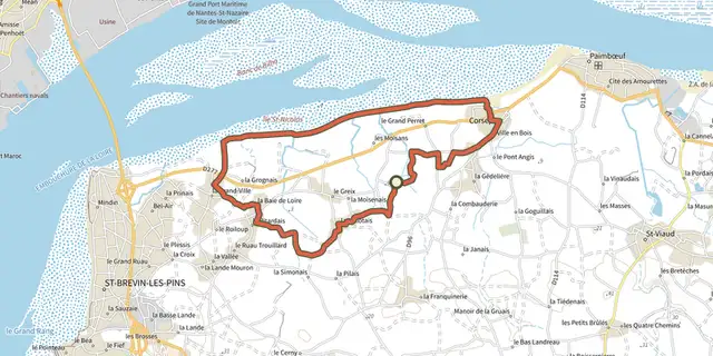 Tracé de Circuit de la Digue sur le Plan IGN