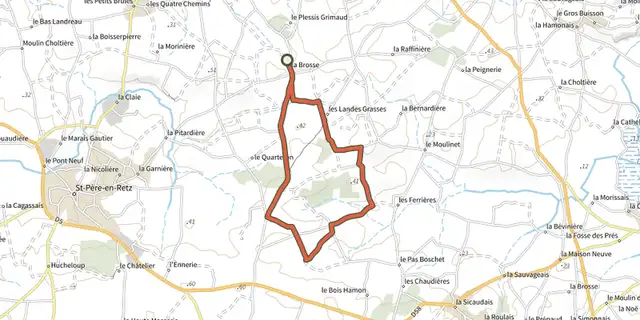 Tracé de Circuit de la Chapelle St-Vital sur le Plan IGN