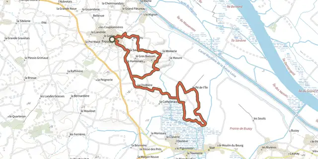 Tracé de Circuit de l'Île Adet sur le Plan IGN