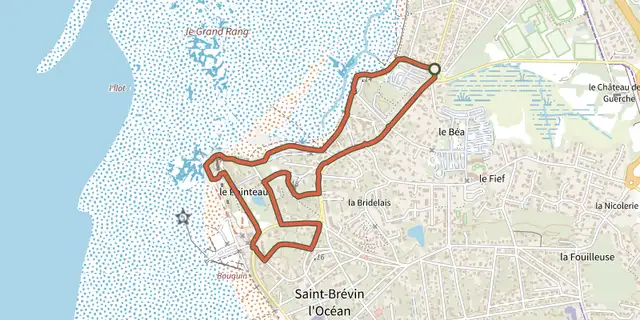 Tracé de Circuit du Pointeau sur la carte OpenTopoMap