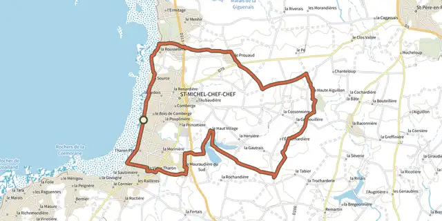 The Tour de la Commune track on the IGN map