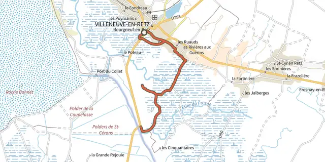 Tracé de Circuit des aigrettes sur le Plan IGN