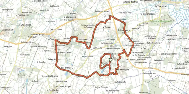 The Les Côteaux track on the IGN map