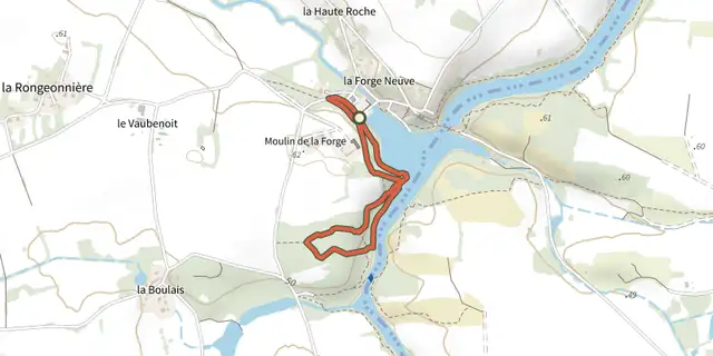 The Sentier du Prince track on the IGN map
