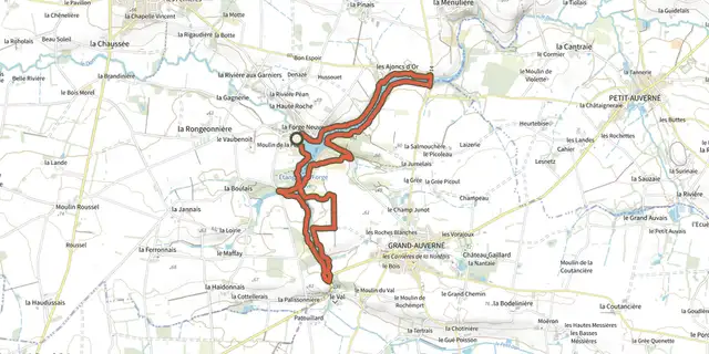 The Sentier de la Lande du Don track on the IGN map