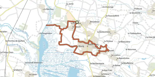 Tracé de Circuit des Marais (Petit-Mars) sur le Plan IGN