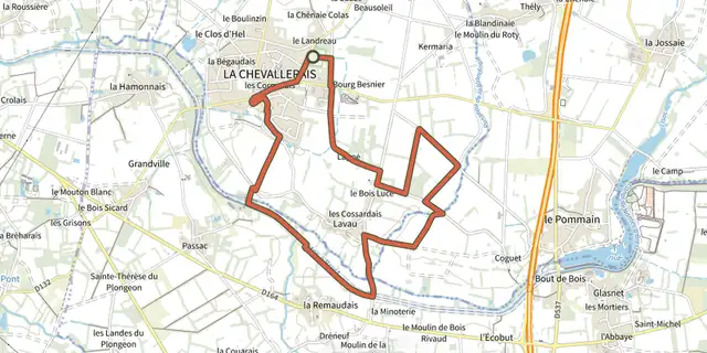 The Circuit du Canal (LA CHEVALLERAIS) track on the IGN map