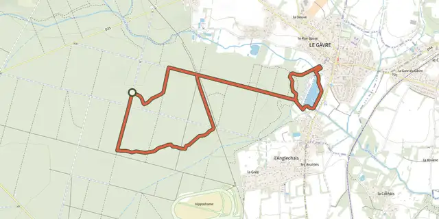 The Circuit du Chêne de la Messe track on the OpenTopoMap map