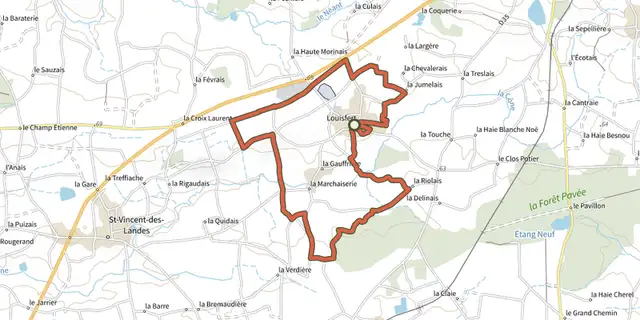The Sentier René-Guy Cadou track on the IGN map