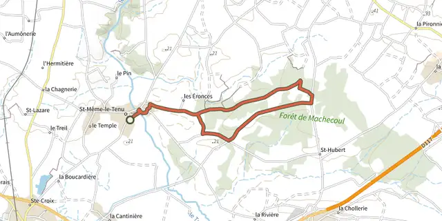 The Circuit "La Forêt de Machecoul" track on the IGN map