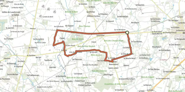 Tracé de Circuit de Saint-Eloi sur le Plan IGN
