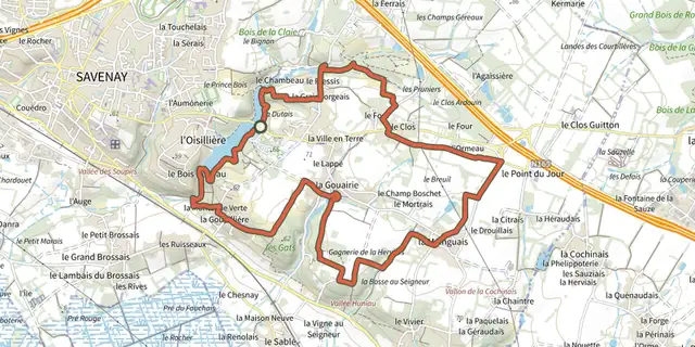 The Sentier du Belvédère track on the IGN map