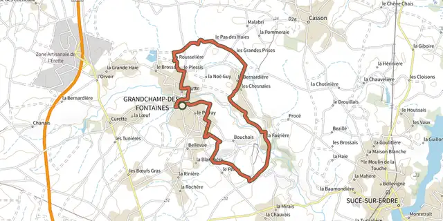 The Les Moulins track on the IGN map
