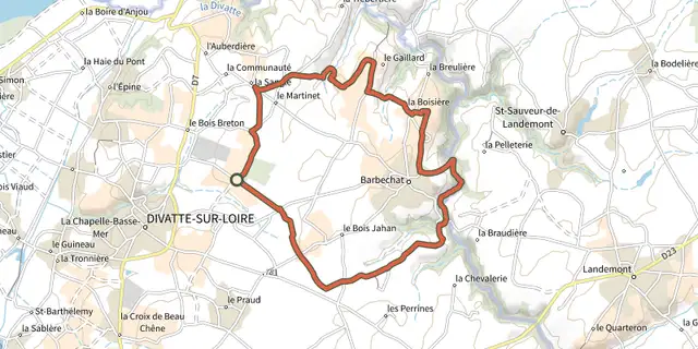 The Circuit de la Berriere track on the OpenTopoMap map