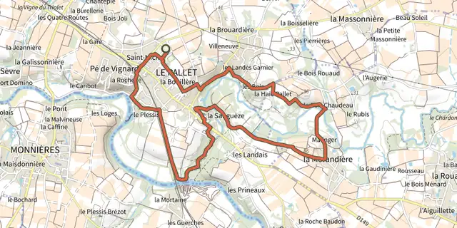 Tracé de Circuit de la Sanguèze sur le Plan IGN